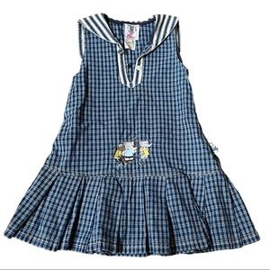 Children’s Vintage Plaid Dress Babar the Elephant